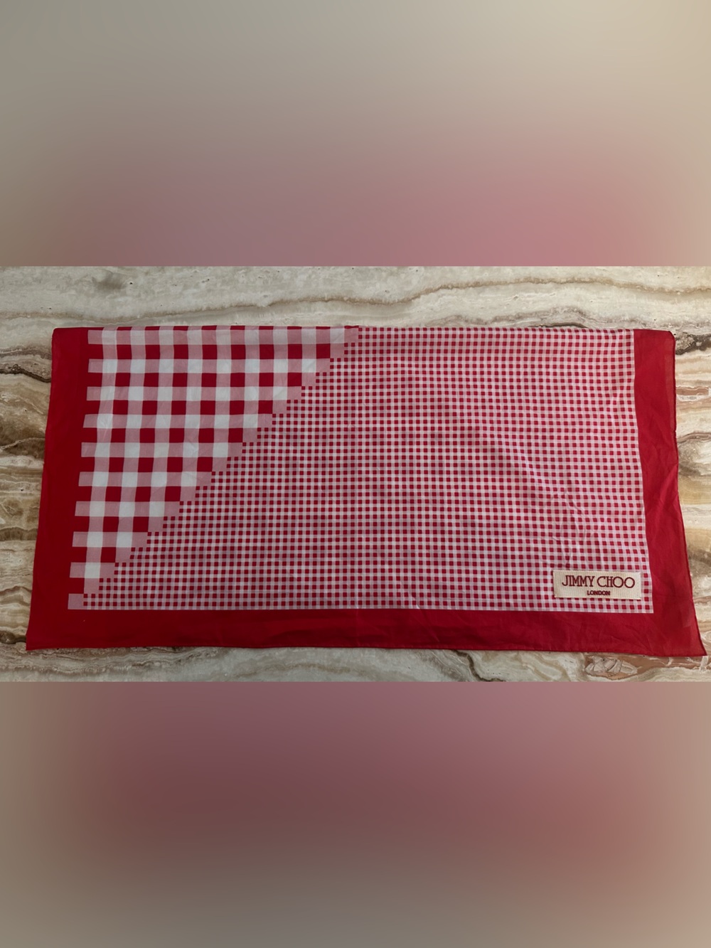 Jimmy Choo Gingham Bandana Scarf